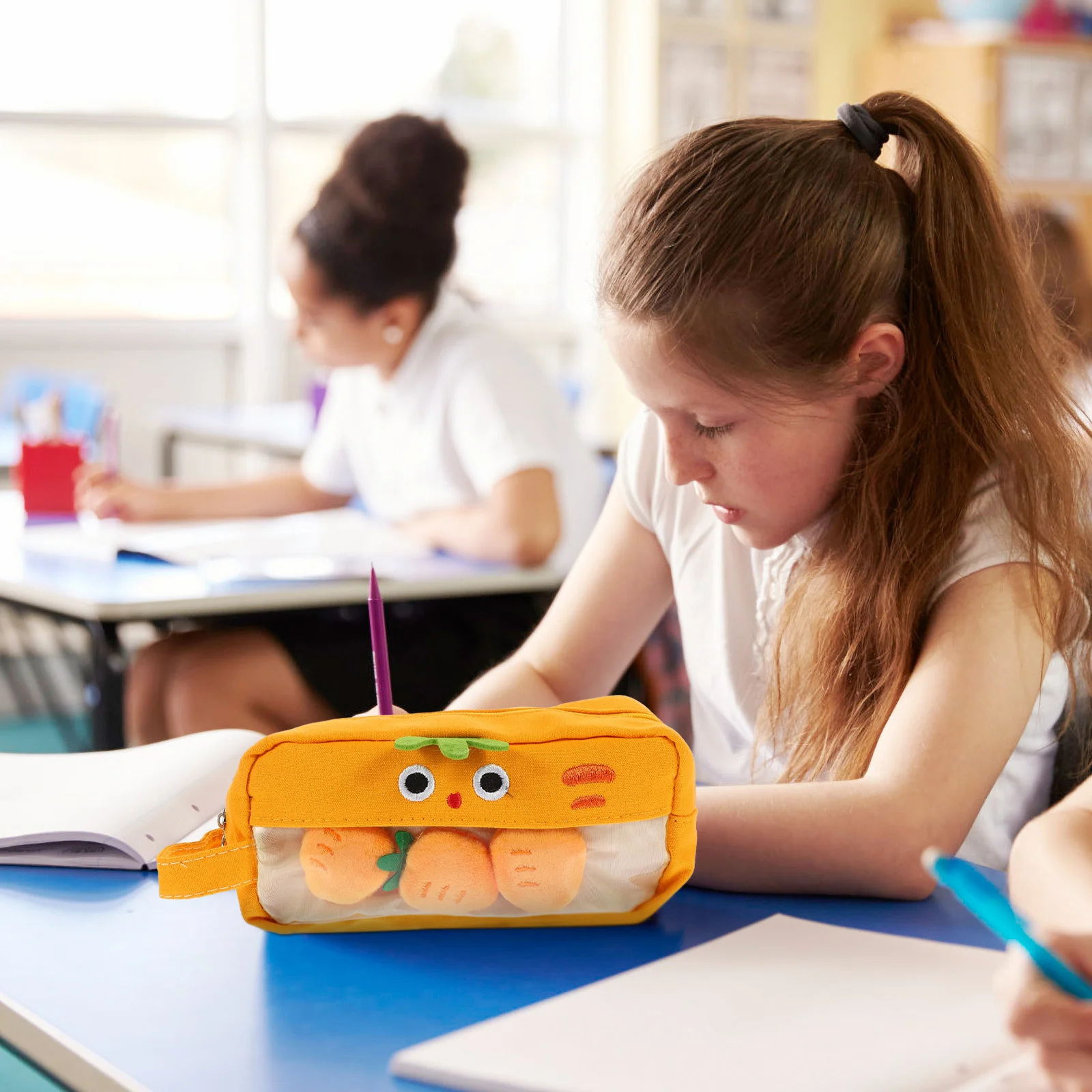 

Creative Cartoon Fruit Pencil Pouch Large Capacity Zipper Stationery Organizer Lovely Pencil Bag Student Supply Pen Holder