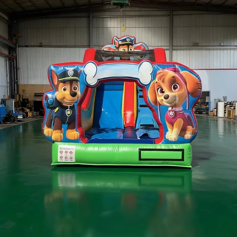 Commercial Outdoor Wet Dry Jumping Castles Cartoon Slide for Kids Dog Patrol Water Slide Inflatable Castles Slide for Sale