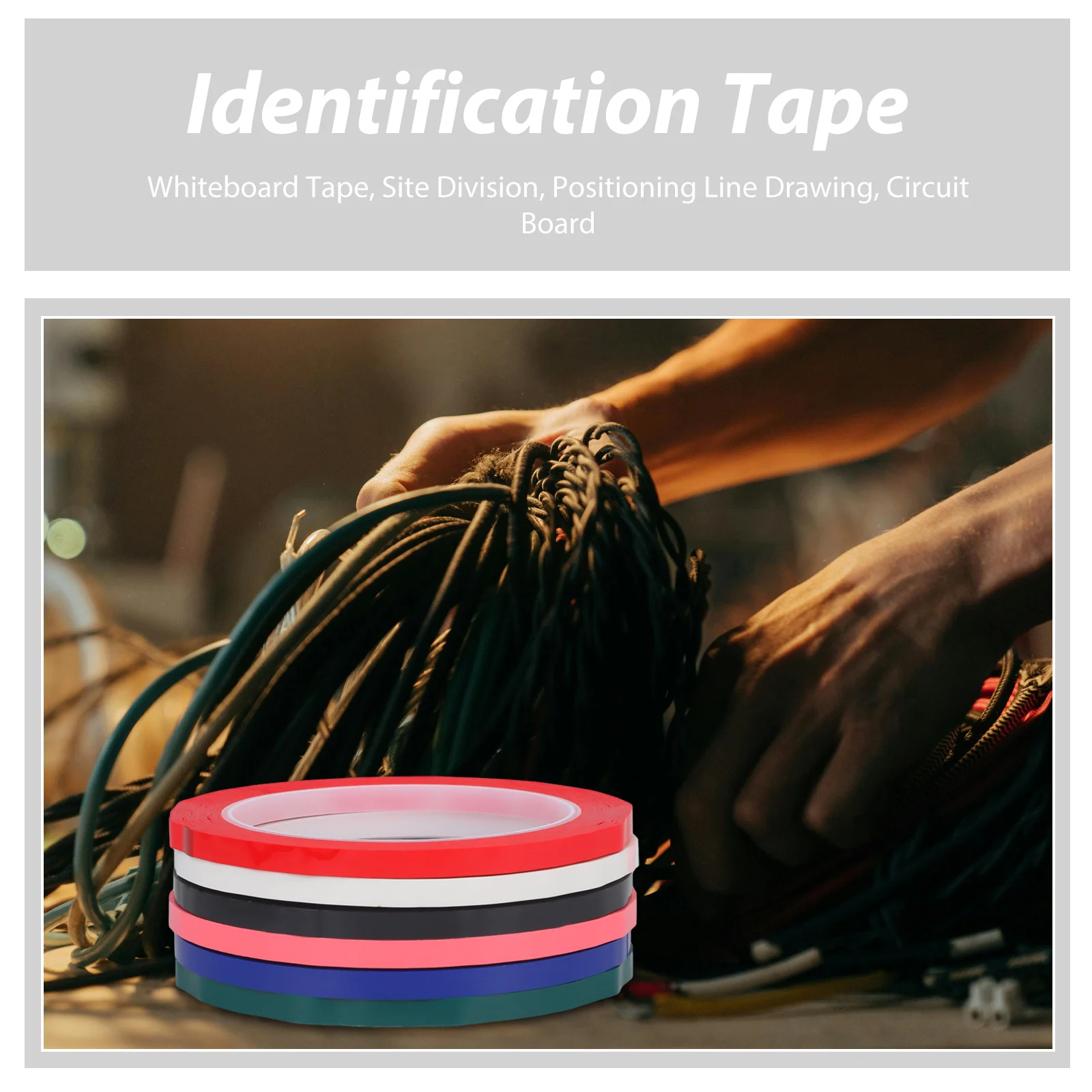 

6 Rolls Insulation Fine Tape Moderate Adhesion Whiteboard Marking Labeling Positioning Craft Bulk Tape Convenient Use