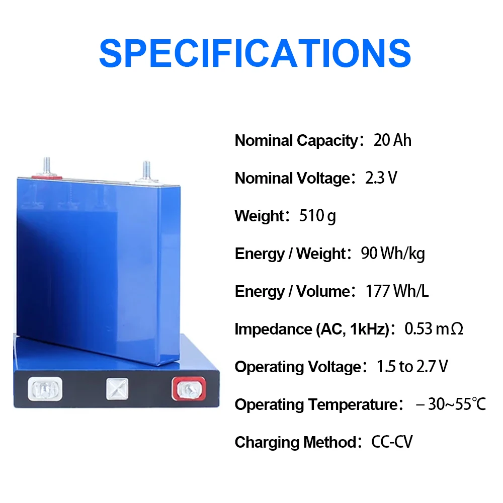بطارية قابلة لإعادة الشحن ، 2022 V ، 20Ah ، دورة حياة ، تفريغ درجة حرارة منخفضة ، طاقة احتياطية منزلية