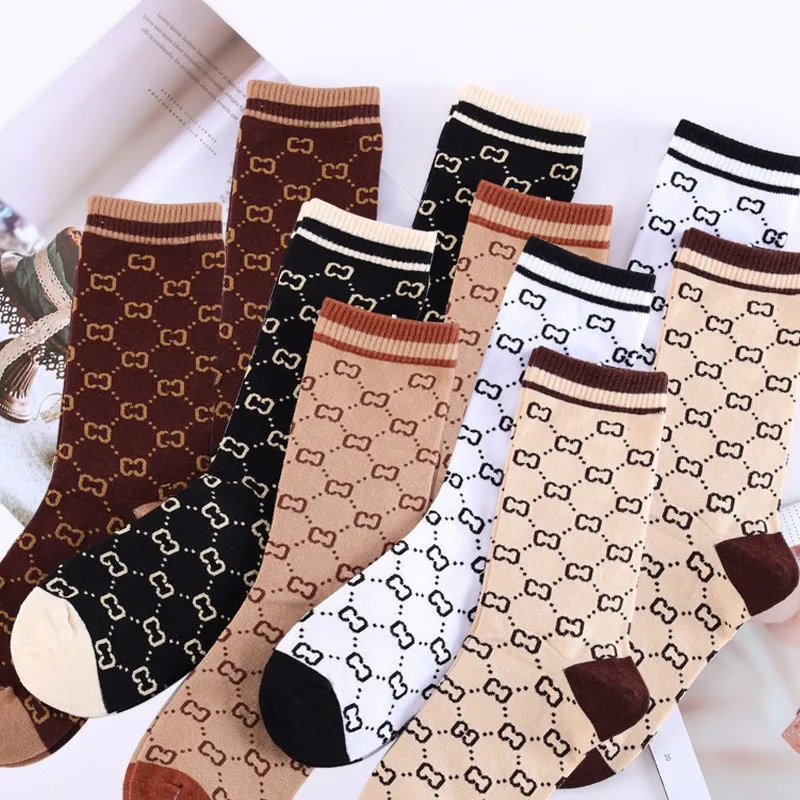 Men and Women Couples Long Cotton Socks Fashion Cute Letters Casual Women\'s Short Cotton Socks