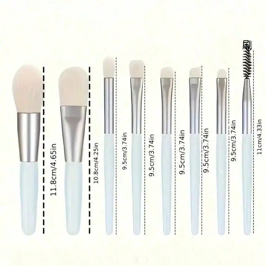 Portable Mini Multipurpose Makeup Brush Set 8Pcs Professional Cosmetic Tool For Blush Eyeshadow Concealer Travel Daily Makeup Supply image 6