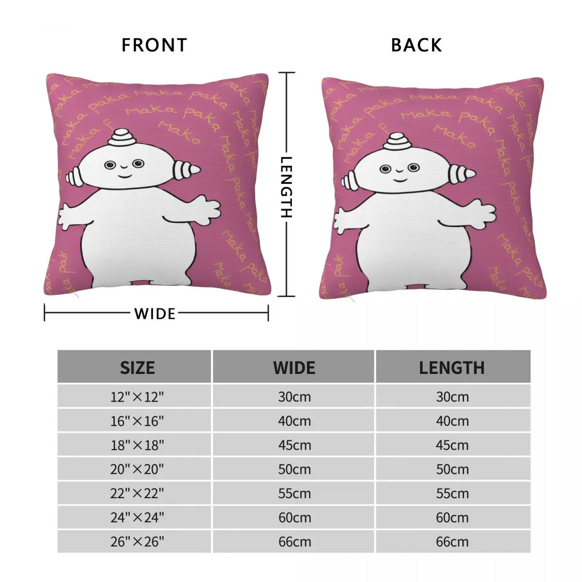 كيس وسادة في حديقة الليل غطاء وسادة مربع Makka Pakka غطاء وسادة أنيق جرافيك سادات لكرسي غرفة المعيشة