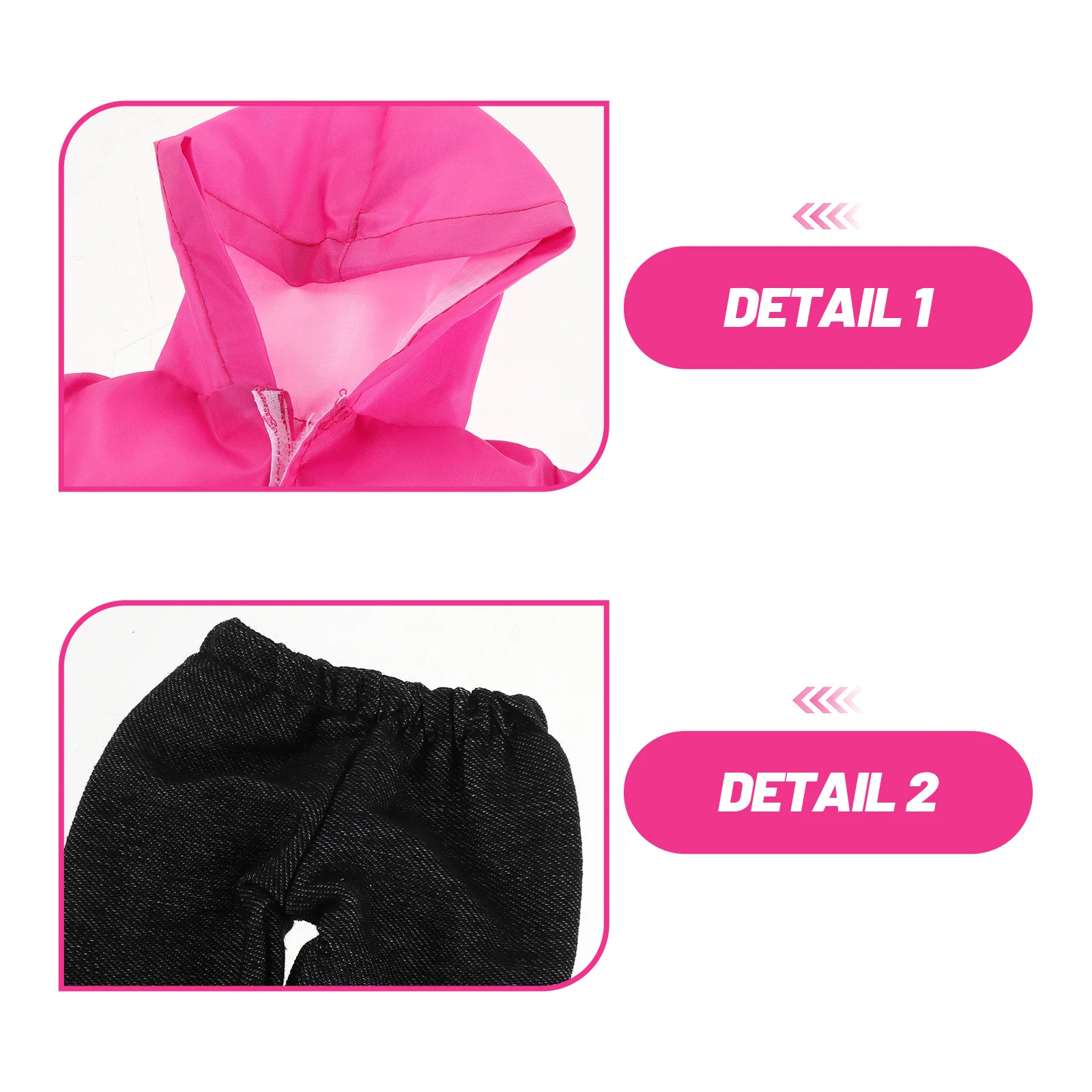 1Set Waterproof Pink Hooded Raincoat Pants Hat Rain Gear Outfit Easy on Off Dress Up 18 Inch Girl Accessories Mix Match