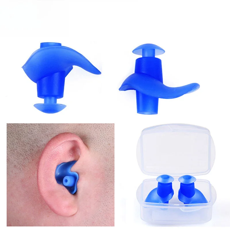 Ear-shaped waterproof earplugs, swimming accessories, spiral earplugs, adult silicone, professional box image 2