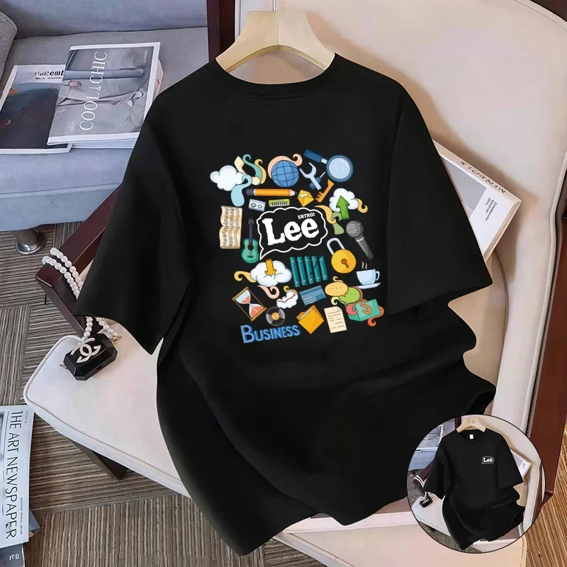 

Plus Size Women's Pure Cotton Short Sleeves Summer New Treasures Wear Cartoon Printing Premium Lazy Wind Cotton Short Sleeves