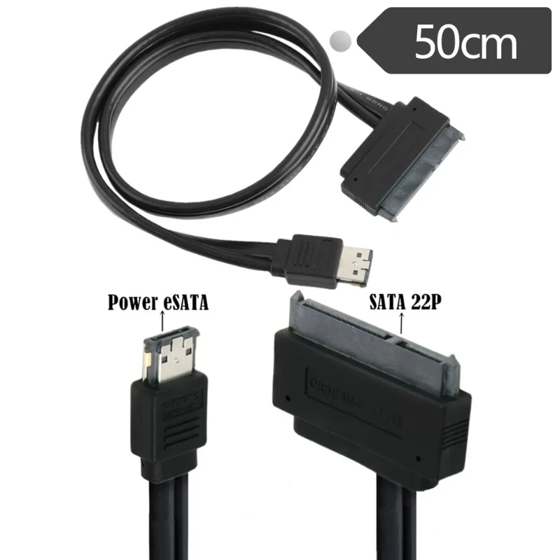 Dual Power 12v And 5v Esatap Power Esata Usb 2.0 Combo To 22pin Sata Cable For 2.5