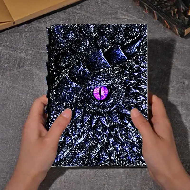 3D Dragon Eye Embossed Journal Resin Engraving Notebook Embossed Writing Journal For Dragon Lovers Hardcover Travel Notepad