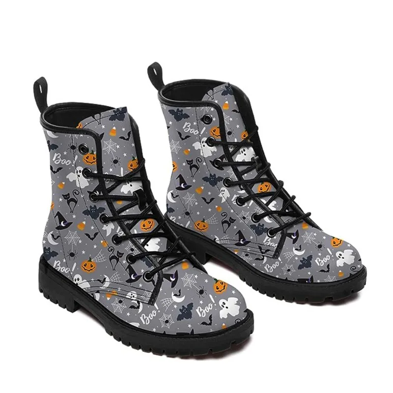 Grappige Vrouwen Schoen 2023 Nieuwe Enkellaars Mode Halloween Cosplay Casual Schoenen Lage Hak Vrouwen Sneakers Plus Size Pompoen Korte Laars