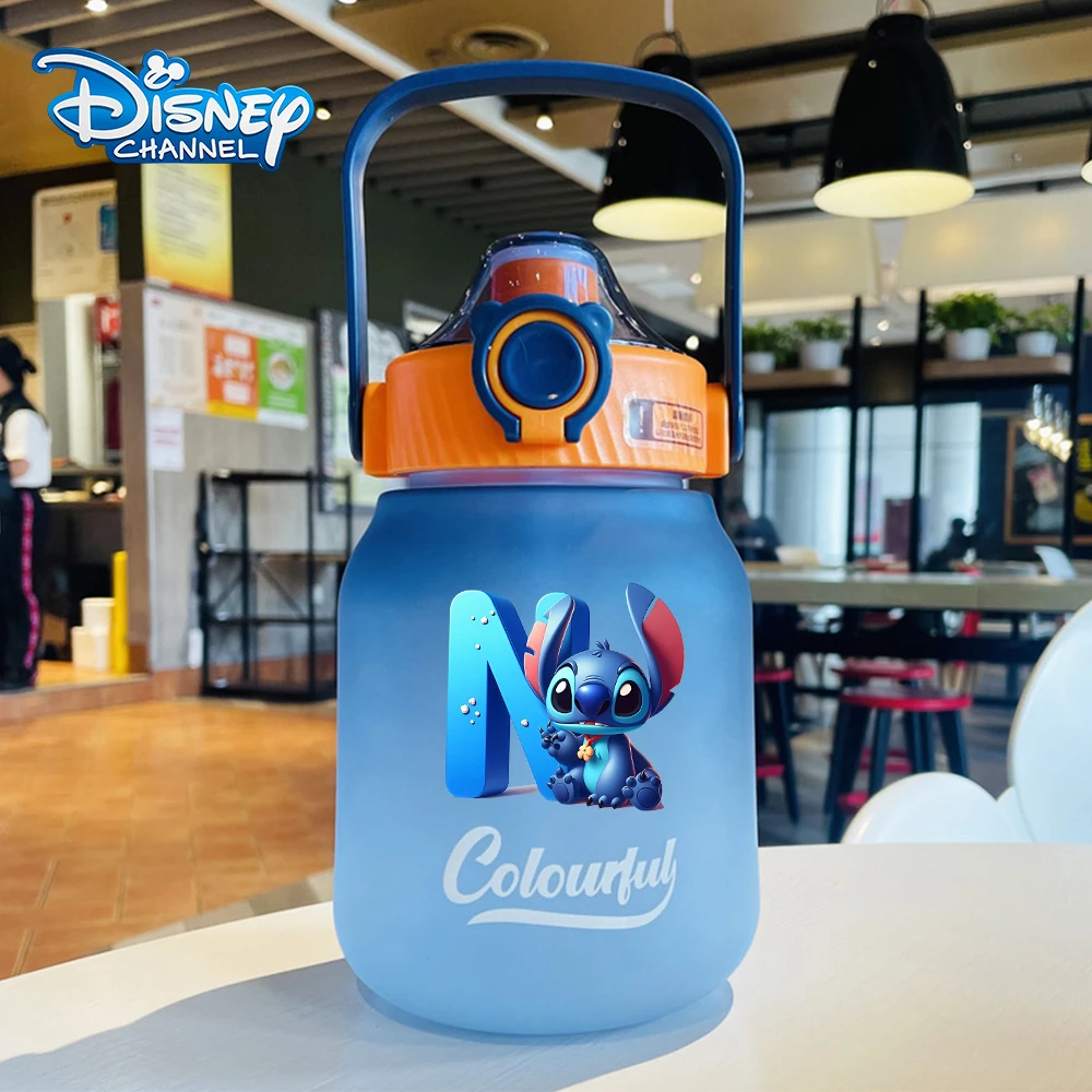 

Спортивная бутылка для воды Lilo Stitch для девочек и мальчиков с соломой, большая емкость, портативная бутылка для воды с градиентом цвета для бега на открытом воздухе, посуда для напитков