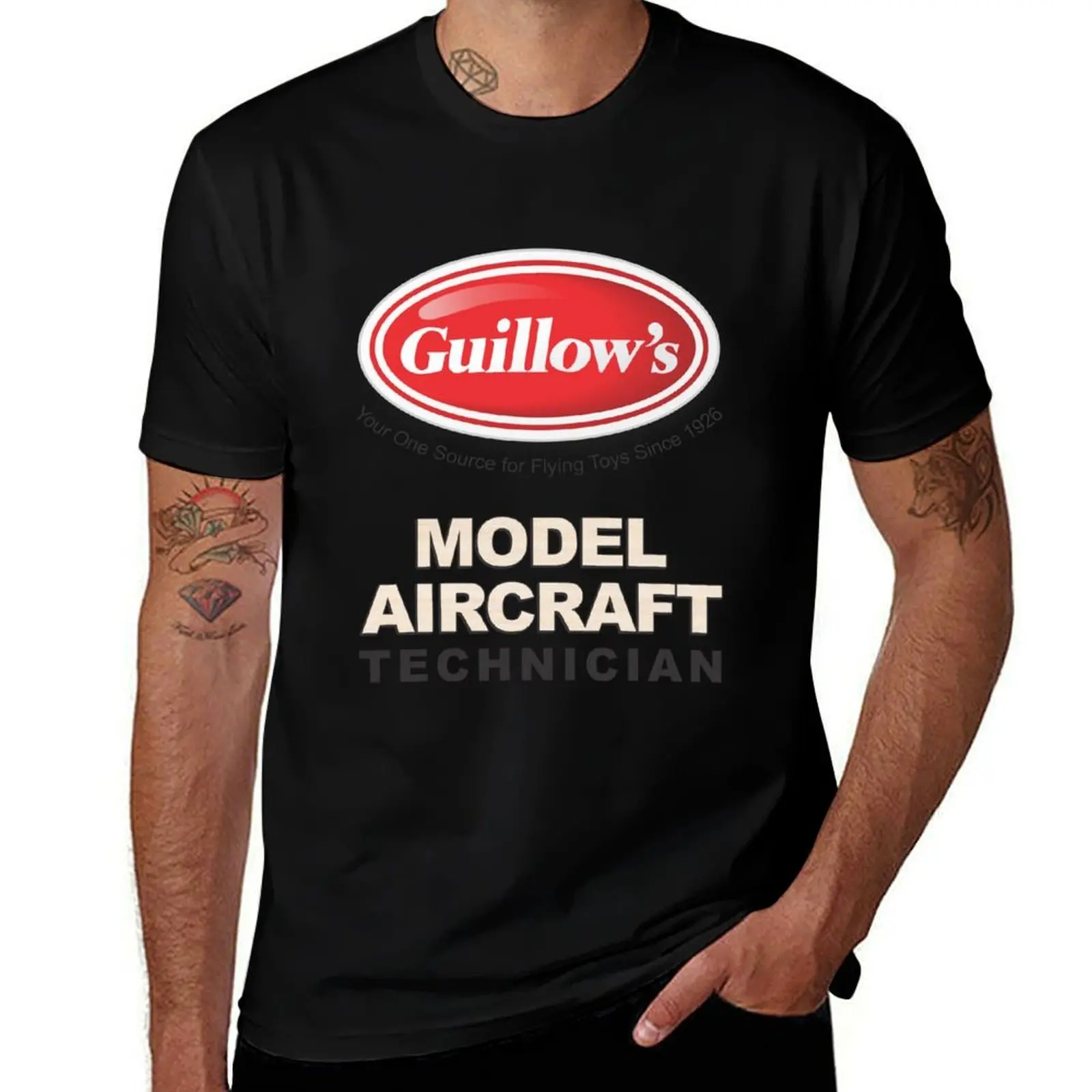 Футболка Guillow - Model Aircraft Technician с классическим графическим принтом и короткими рукавами