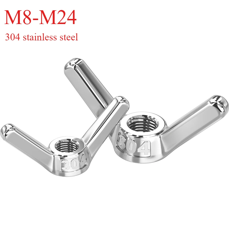 

304 Stainless Steel Sheep Horn Nut Manually Tightened Nut Easy To Grip Finger Screw for Quick Assembly of M6-M24