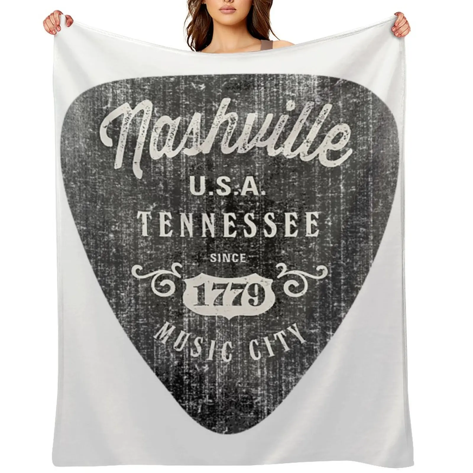 

Nashville T-ShirtNashville Music City USA Vintage Throw Blanket Bed covers Hairys Beautifuls Warm Blankets