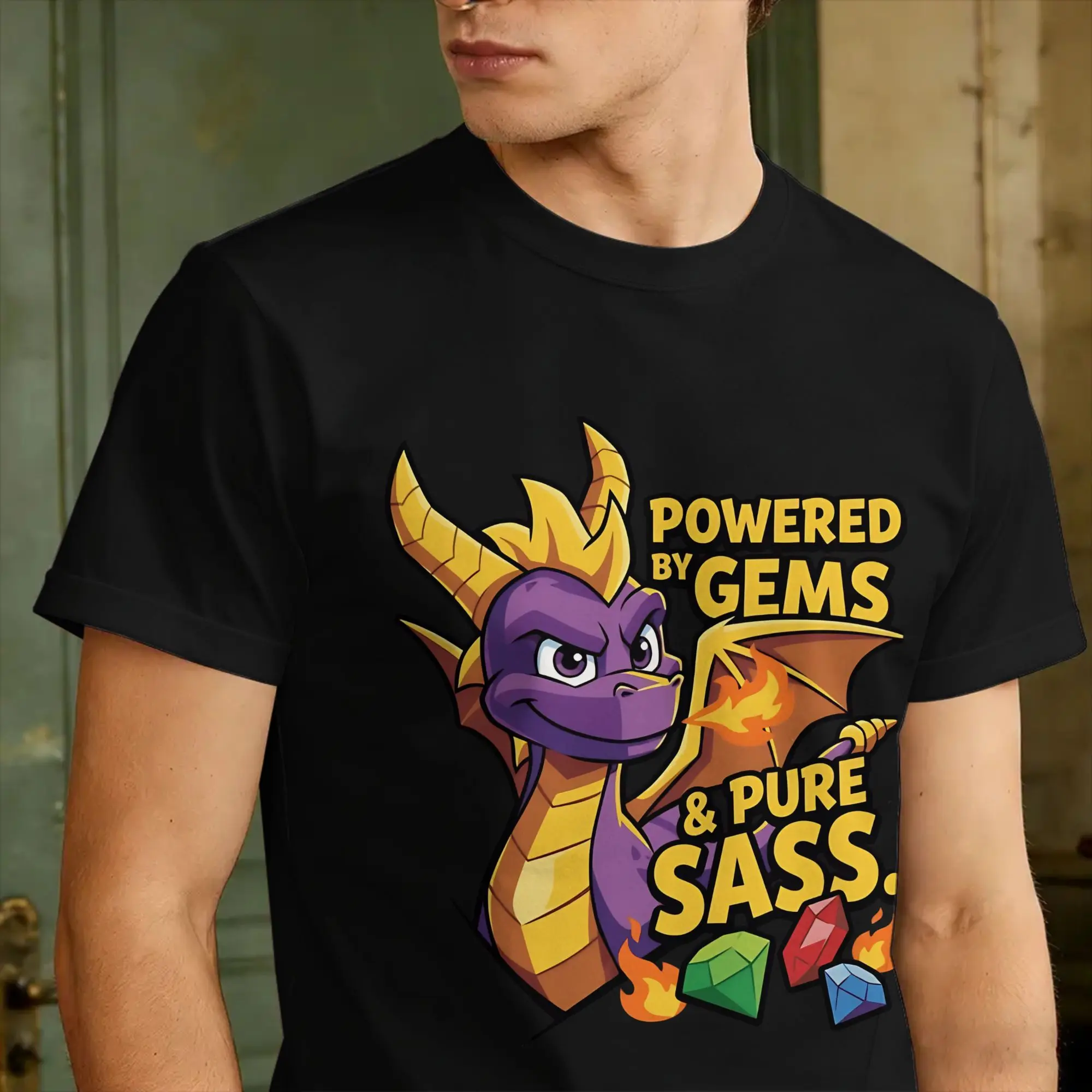 Spyro The Dragon Pure Sass  T Shirt Summer Spyro Streetwear T-Shirts 100% Cotton Fashion Tshirt For Man Casual Top Tees view 3