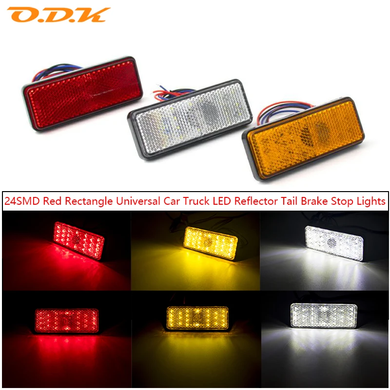 2pcs 24 LED 12V Side Marker Light Rear Tail Clearance Brake Stop Turn Signal External Reflector Lamp Trailer Bus lorry Pickup