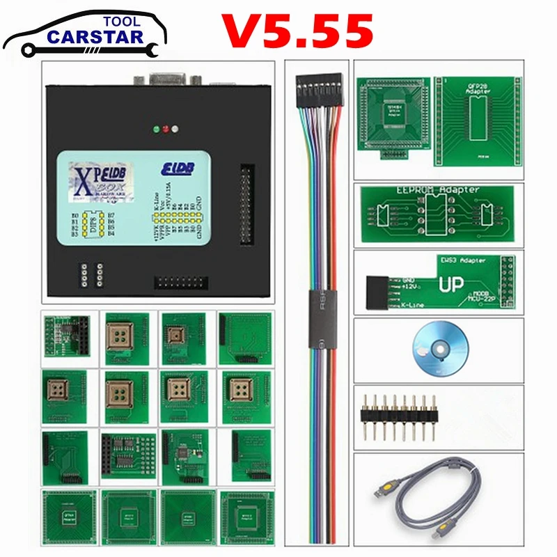 

XPROG V5.55 Cars Black Metal Box Car ECU Programmer Chip Tuning Tool With Full Adapters Supports CAS4 X-PROG-M V 5.55