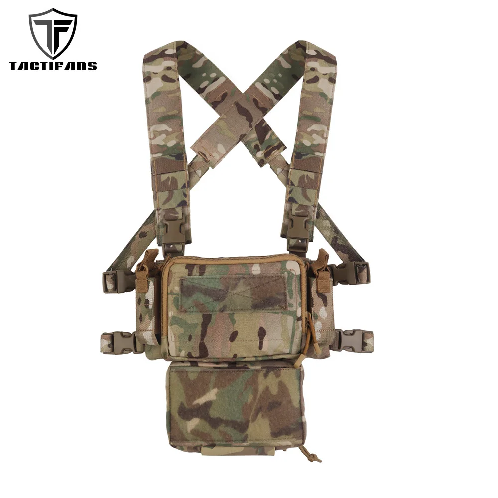 

Tactical D3CRM Chest Rig Mini Chassis X Harness Belly Dump Pouch M4 5.56 Magazine Pouch MAG Insert Paintball Hunting Vest Setup