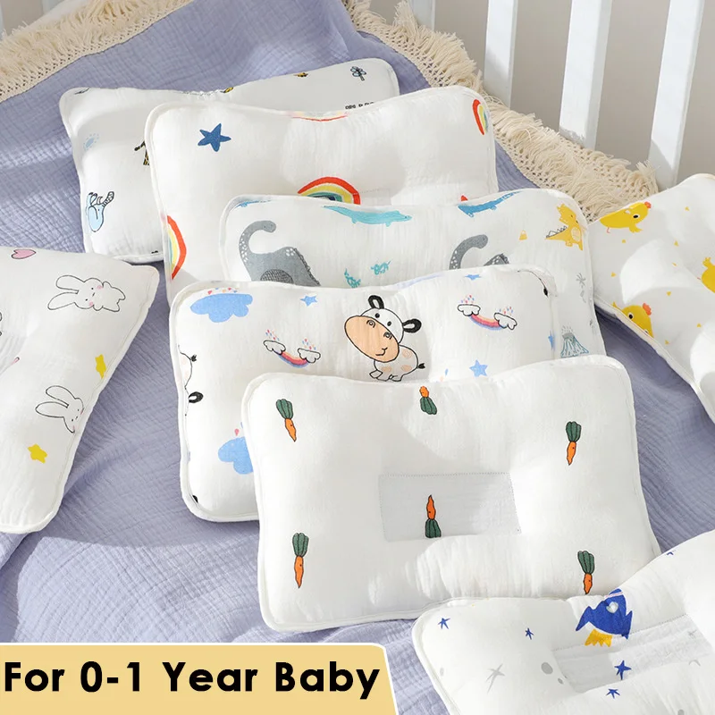 Baby Pillow Newborn Sleep Memory Foam Pillow 20x30mm Concave Anti-offset Cartoon Pattern Baby Bed Pillow 0-1 Year