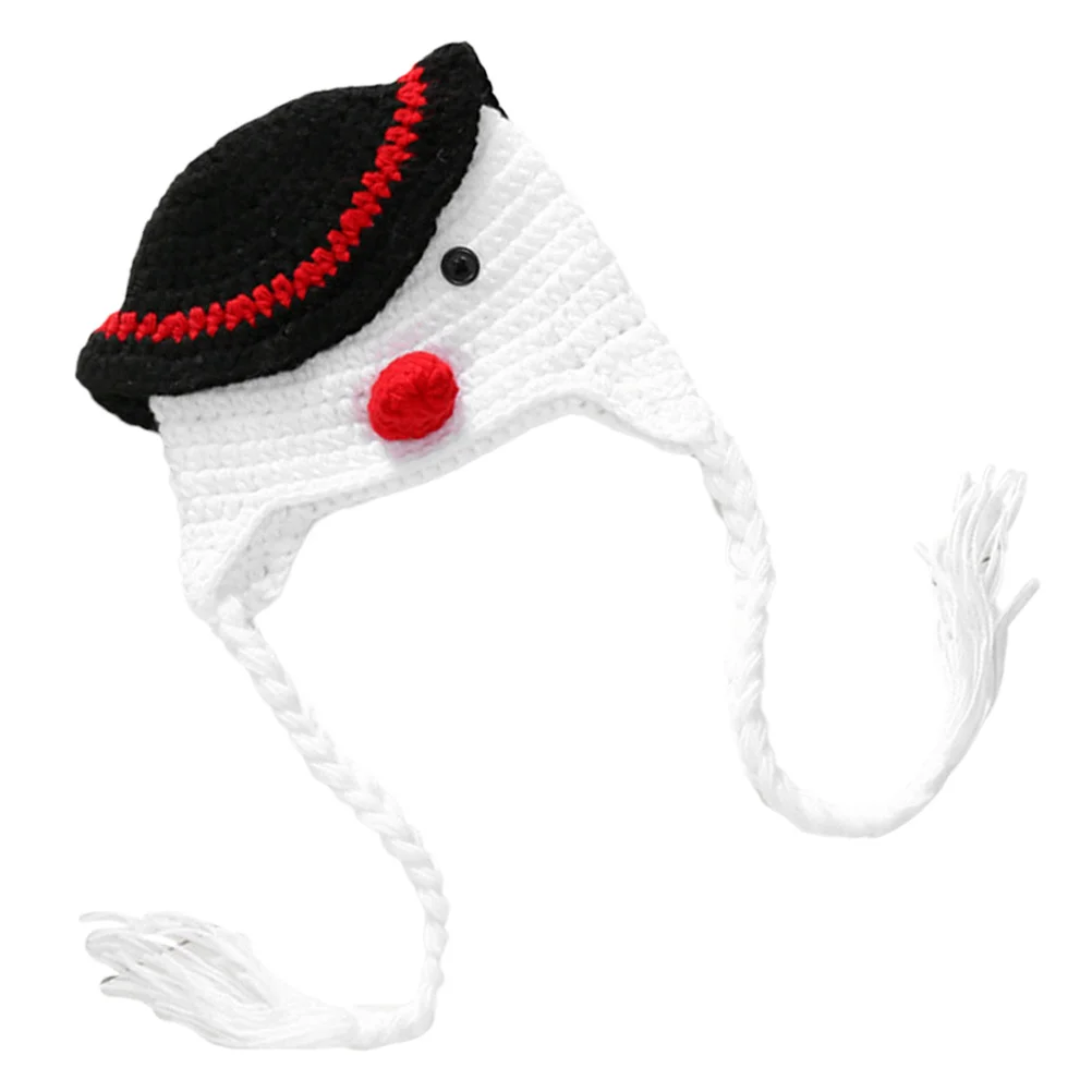 

Baby Crochet Snowman Hat Knitted Cap in Lovely Colors Warm Comfortable Non Fading Infant Accessory for Holiday Photography Gift