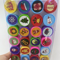 12/24PCS Cartoon Christmas Stamp Kid Santa Snowman Elk Stamp Gift Birthday Christmas Party Favor Children Pinata Gift Bag Filler