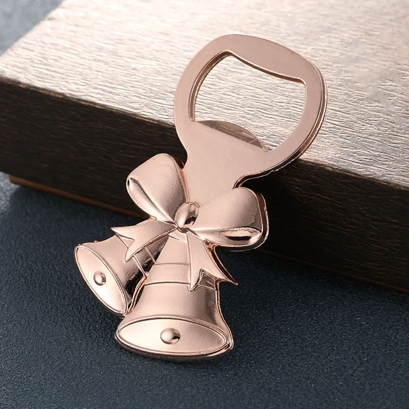 Creative Bottle Opener Decoration Crafts Rose Gold Bell Shape Beer Opener Tools Alloy Christmas Bell Opener Gifts for Guests