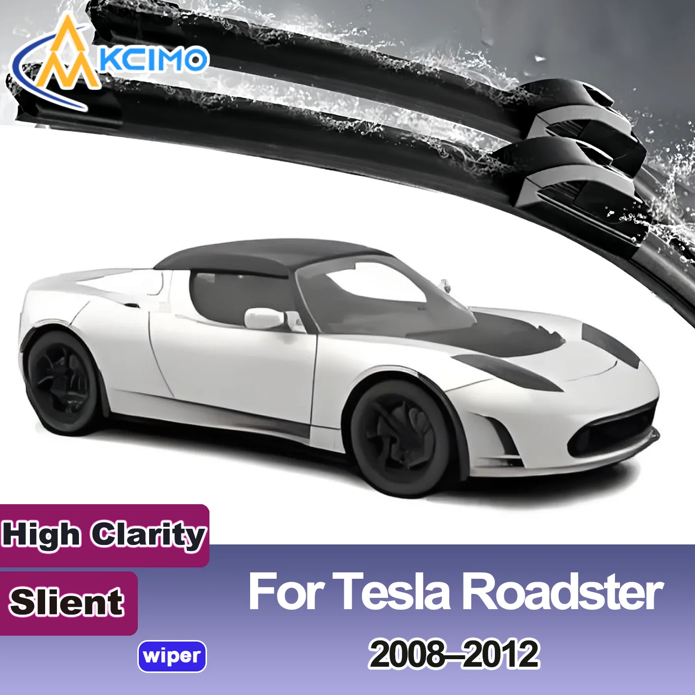 

KCIMO 2PCS New Front Windshield Wiper Blade for Tesla Roadster 2008-2012 DarkStar Front Windshield Auto Wipers Blade Accessories