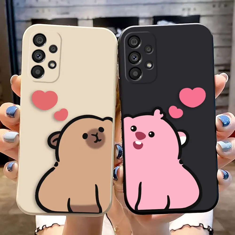 

Cute Capybara Cover Phone Case For Samsung Galaxy A03 A03S A04E A05S A10 A12 A13 A14 A20S NOTE 20 10 8 M53 M33 Case Funda Shell