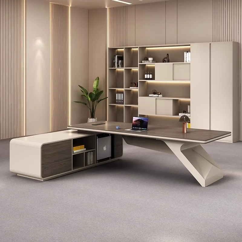 Shelves Lshaped Office Desk Modern Executive Conference Computer Office Desk Executive Nordic Mesa Ordenador Office Furniture