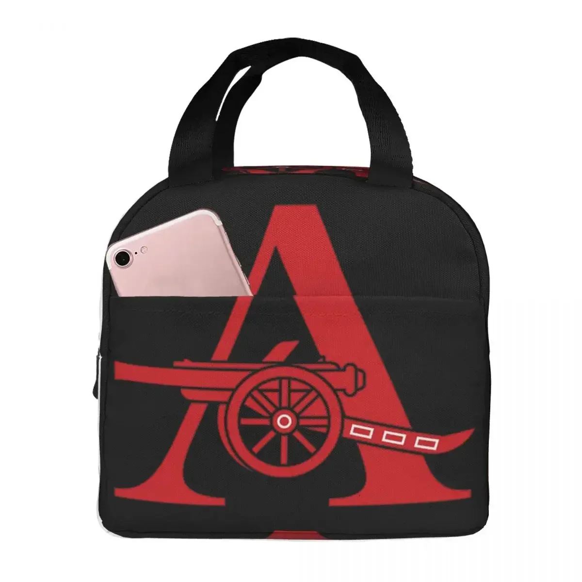 Arsenal A and Cannon Insulated Lunch Bags Waterproof Picnic Bags Thermal Cooler Lunch Box Lunch Tote for Woman Work Kids School