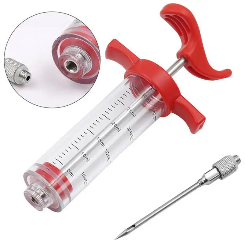 Turkey Baster Syringe Cooking Set Chicken Poultry Meat Marinade Injector BBQ Basting Brush Set Syringe Kitchen Tool