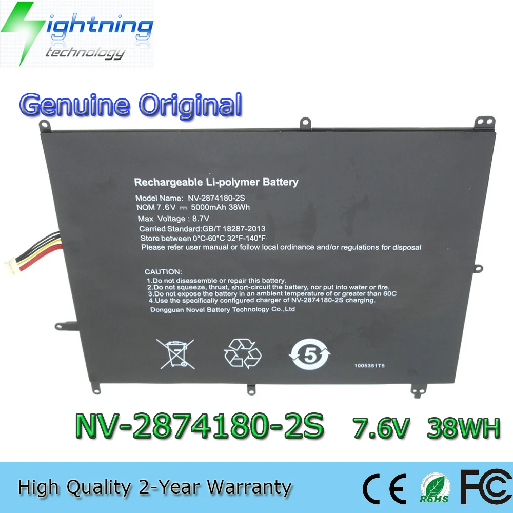 Imagem -01 - Original Genuíno Nv- 2874180 2s 7.6v 38wh Bateria de Laptop para Jumper Ezbook x4 para Trekstor C11 Irbis Nb131 Nb132 Nb133 Novo original genuino nv 2874180 2s 76v 38wh bateria de laptop para jumper ezbook x4 para trekstor c11 irbis nb131 nb132 nb133 novo 01