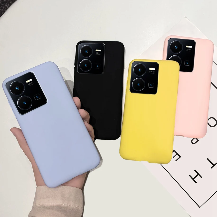 For Vivo Y35 4G Case Luxury Candy Color Full Cover Phone Case For Vivo Y35 2022 Fundas Soft Cover For VivoY35 Y 35 4G Bumper Bag