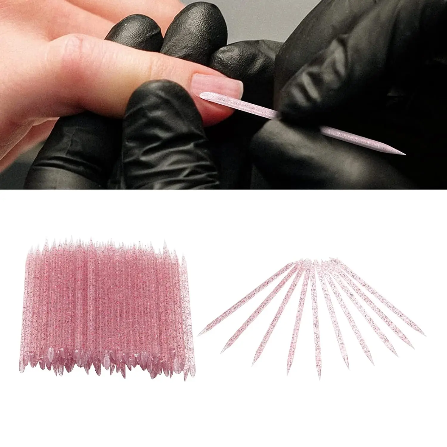 100PCS Usa E Getta A Doppia Testa di Cristallo Spingipelle Bastone Per Unghie Spingipelle Bulk Double Sided Pulizia Cuticola Bastone Per Il Regalo