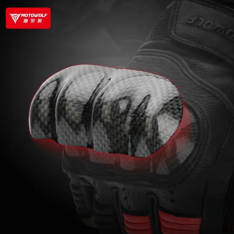 Summer Motorcycle Gloves Fingerless Leather Motowolf Motocross Glove Half Finger Retro Biker Half Gloves Men Women For Riding gp