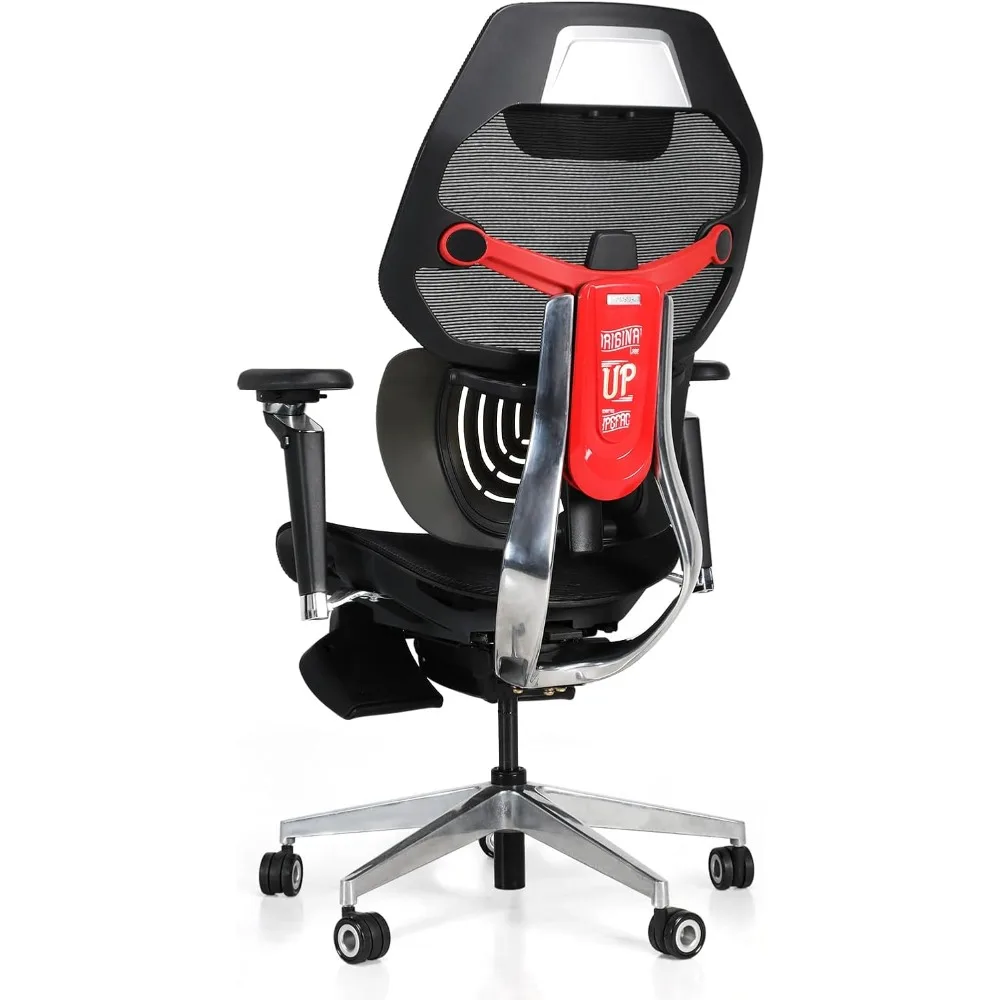 ES2T Computer Desk Gaming Chair with 2-Piece Protrusion Adjustable Lumbar Support Trackmaster 6D Armrest Height Adjustable