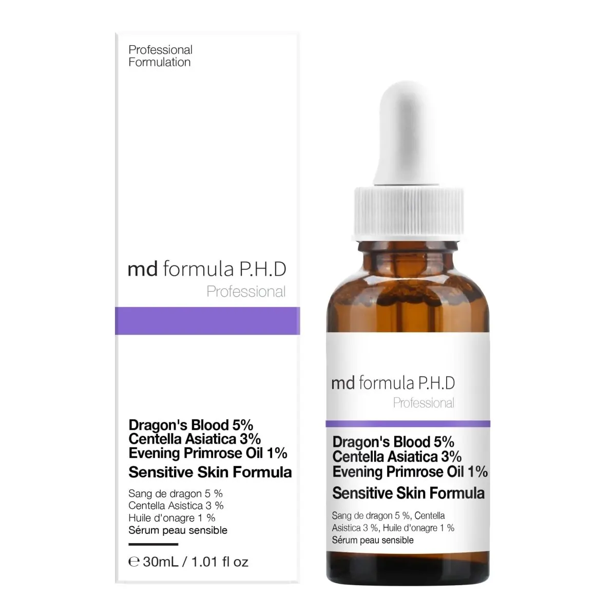 

Sensitive Skin Serum Dragon's Blood 5%, Centella Asiatica 3%, Evening Primrose Oil 1% 30ml