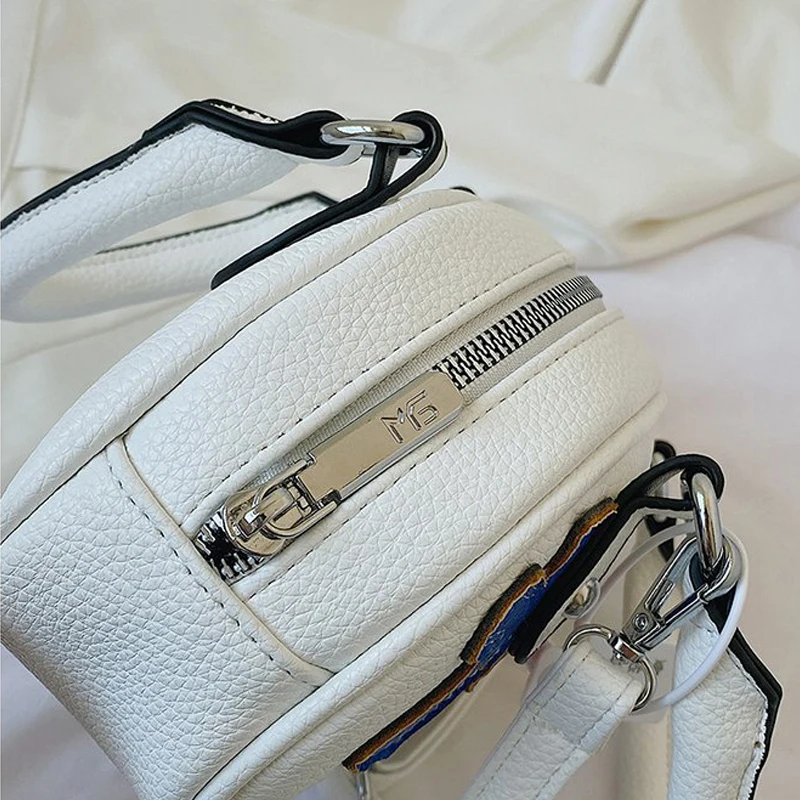 Y2K Printing Cross PU Bowling Bag Designer Luxury Handbags For Women 2023 New Vintage Ladies Shoulder Crossbody Shell Bags