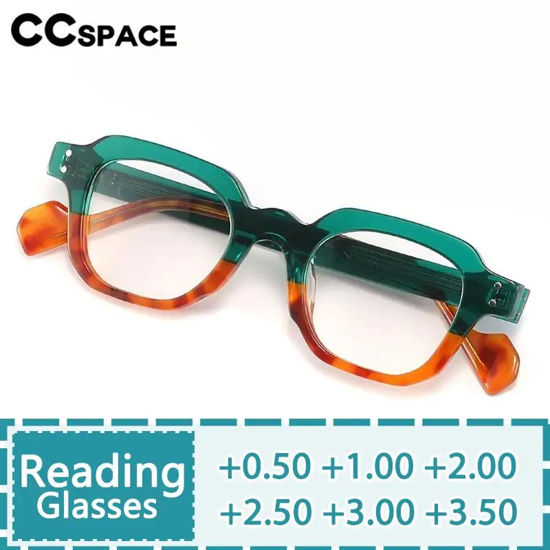 

R57600 High Quality Acetate Reading Glasses Retro Rivet Optical Presbyopia Eyeglasses Diopter +50+100+150+200+250+300+350