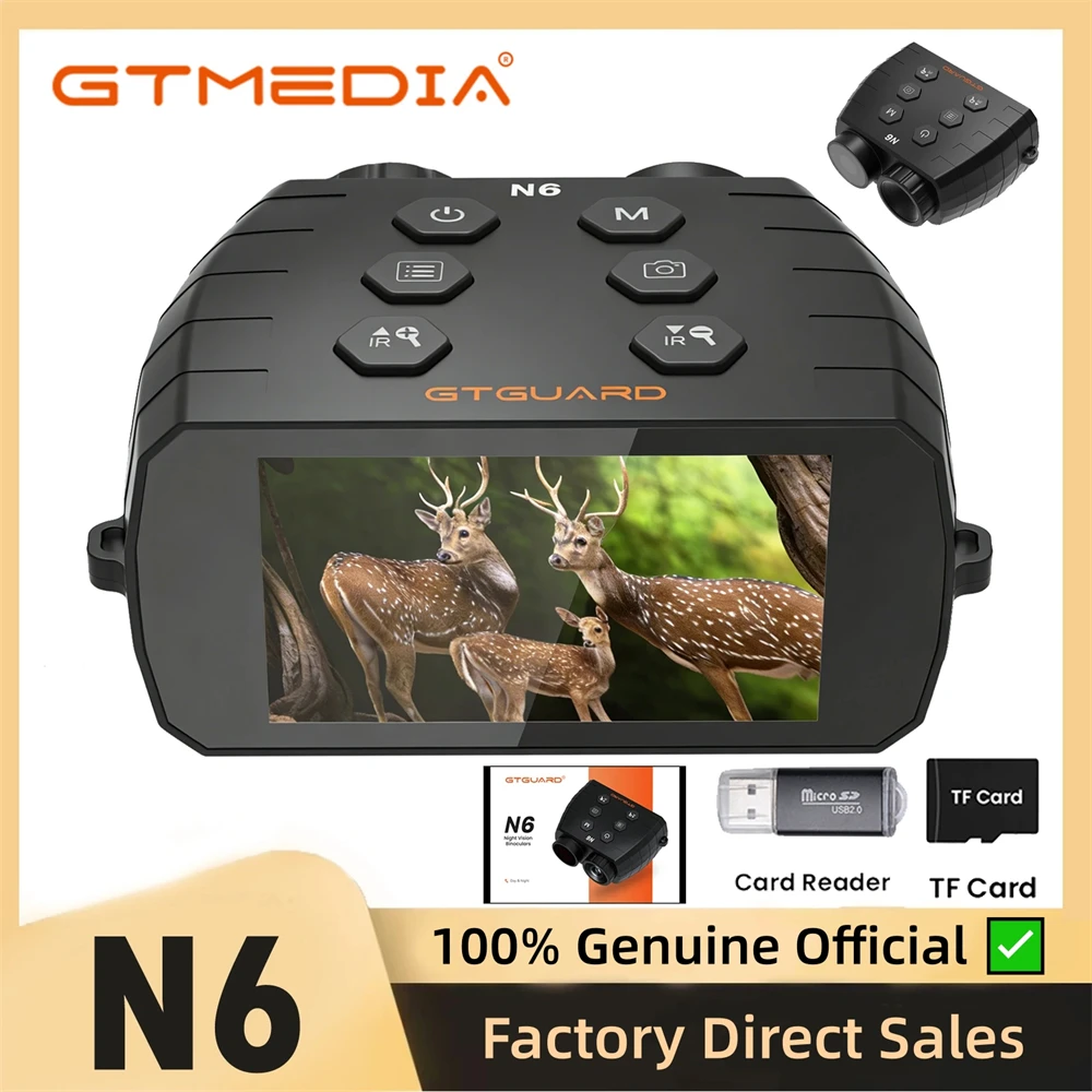 GTMEDIA N6 1080P HD Night Vision Binoculars Infrared Telescope Goggles 5X Digital Zoom Video Playback Day/Night Use For Outdoor