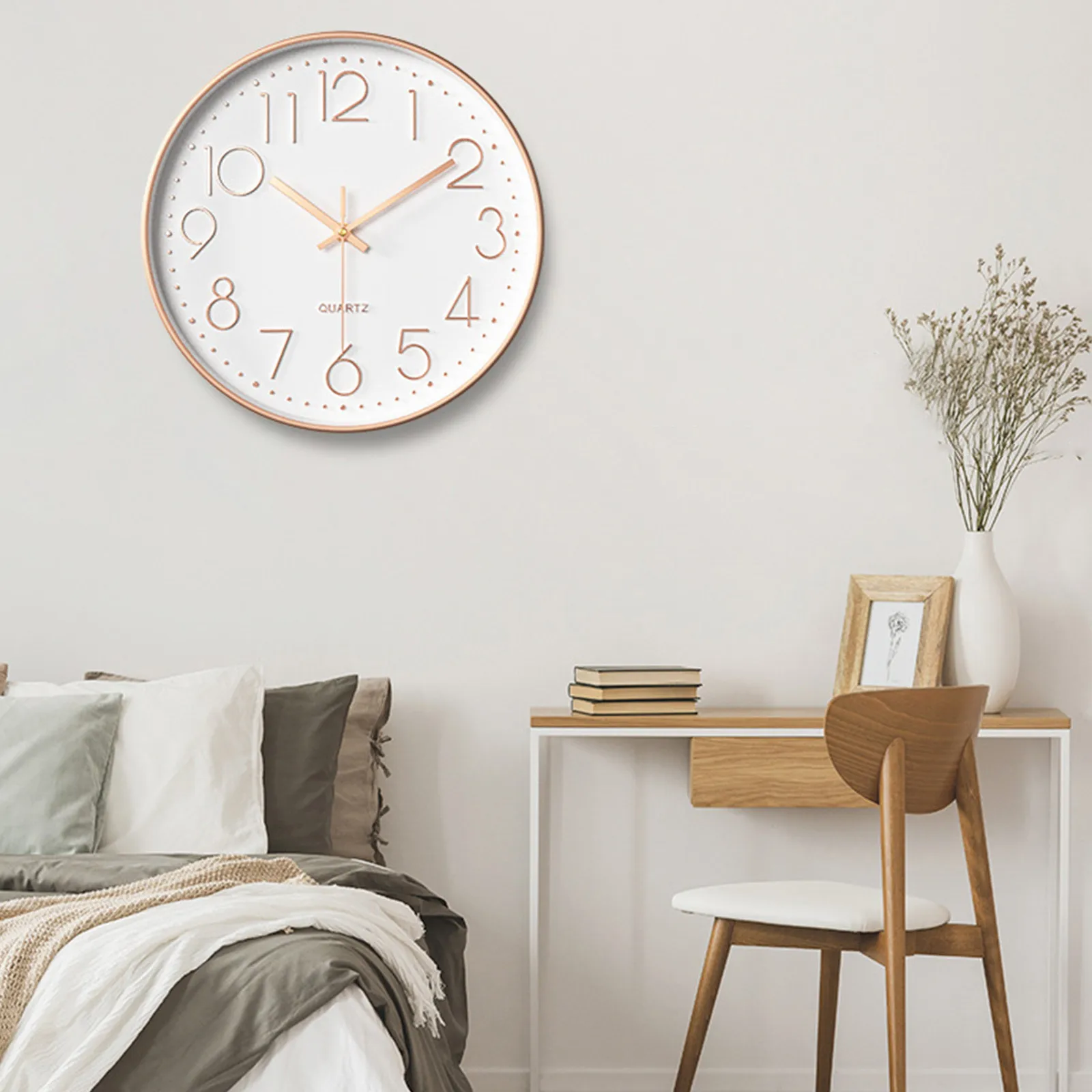 30CM Wall Clock Modern Design Nordic Wood Living Room Silent Clock Mechanism Bedroom Kitchen Office Brief Clocks Mechanism