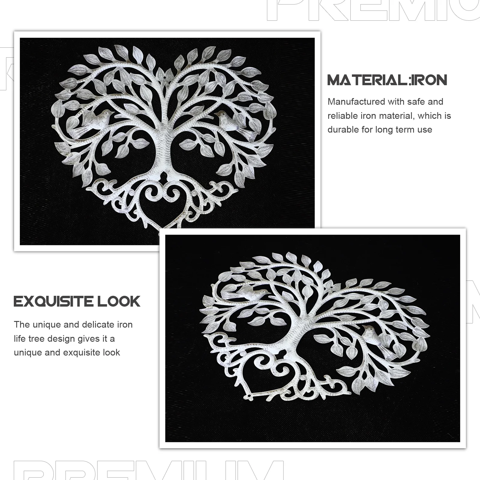 

Life Tree Heart Design Metal Wall Art Hanging Ornament Garden Yard Home Wall Decor Sculpture Life Tree Sculpture