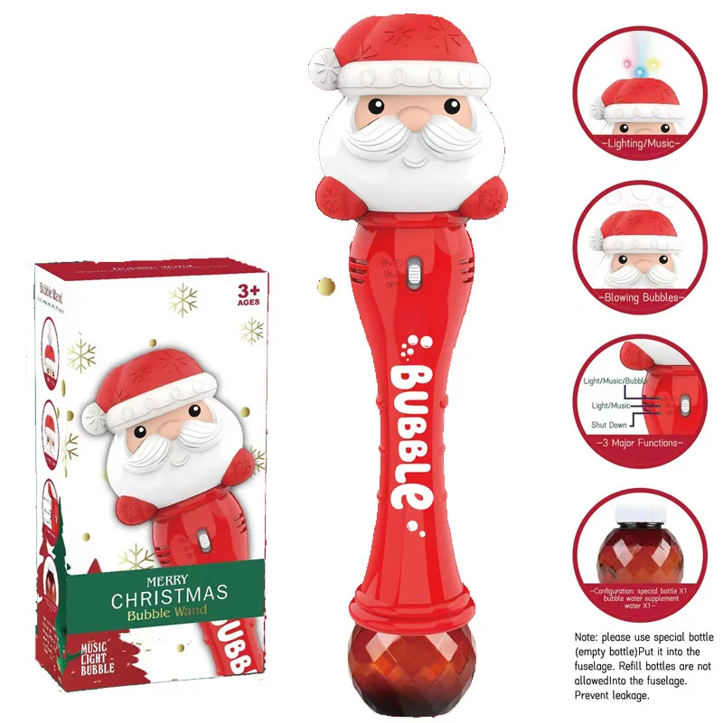 Elektrische Bubble Machine Halloween Bubble Light Pompoen Toverstaf Kerstman Speelgoedcadeau voor kinderen