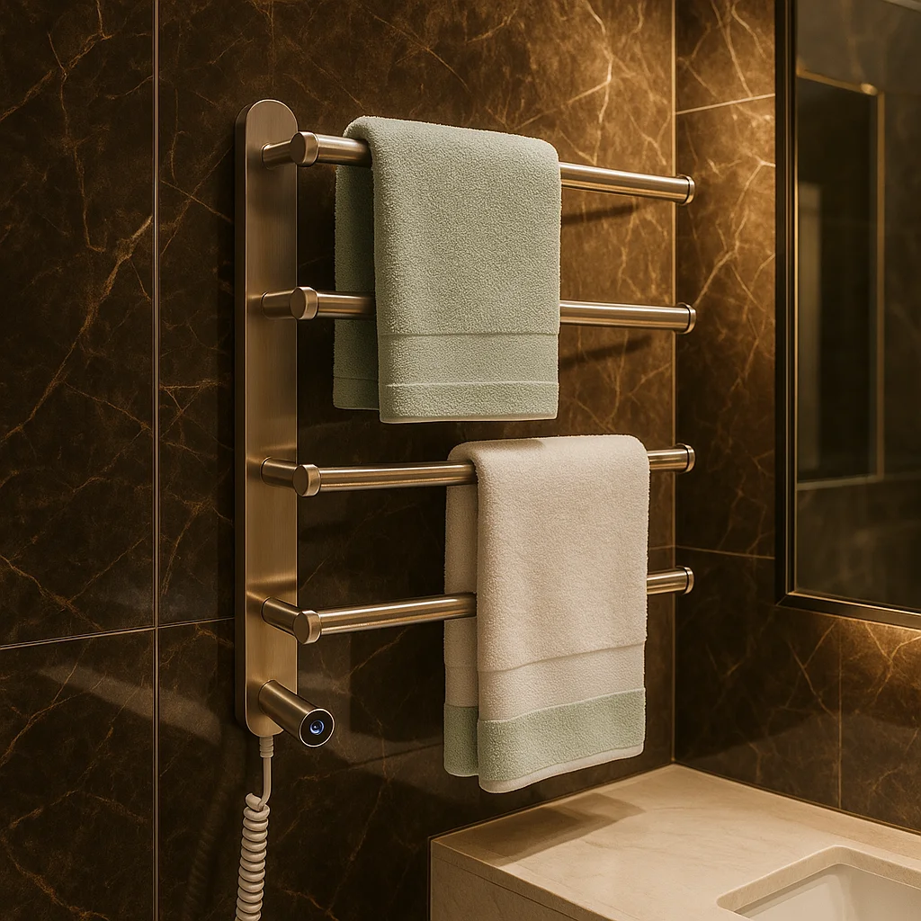 

304 Stainless Steel Electric Towel Warmer Stylish Heated Towel Rail Rack for Bathroom Electric Towel Drying Rack with Heater