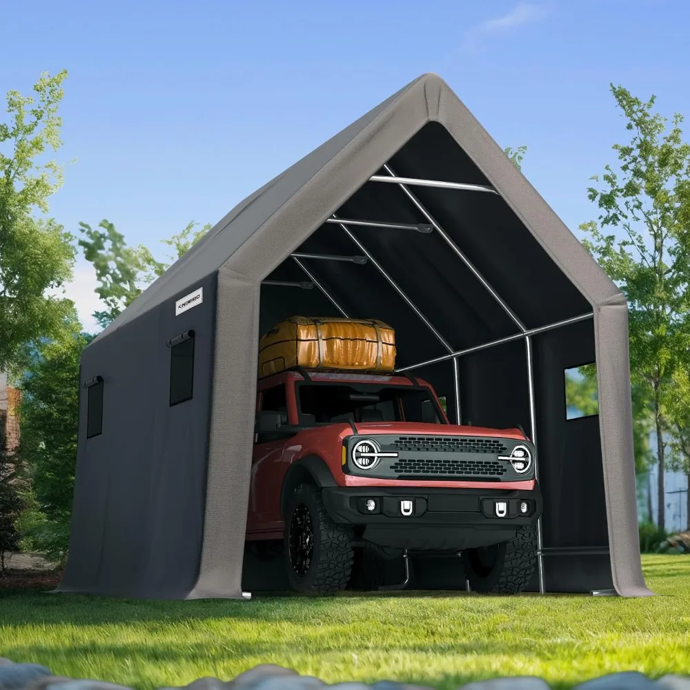 

Heavy Duty 10X15FT RV Carport - 10.8FT Ultra High Peak Storage Shed Shelter for Trucks/SUVs with Roof Racks, Boats. Ou