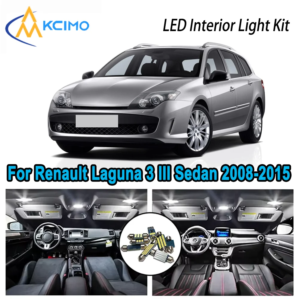 

High-Quality LED Interior Kit for Renault Laguna 3 III MK3 Sedan 2008-2015 Premium Error-Free Dome Map Trunk Automotive Lamps