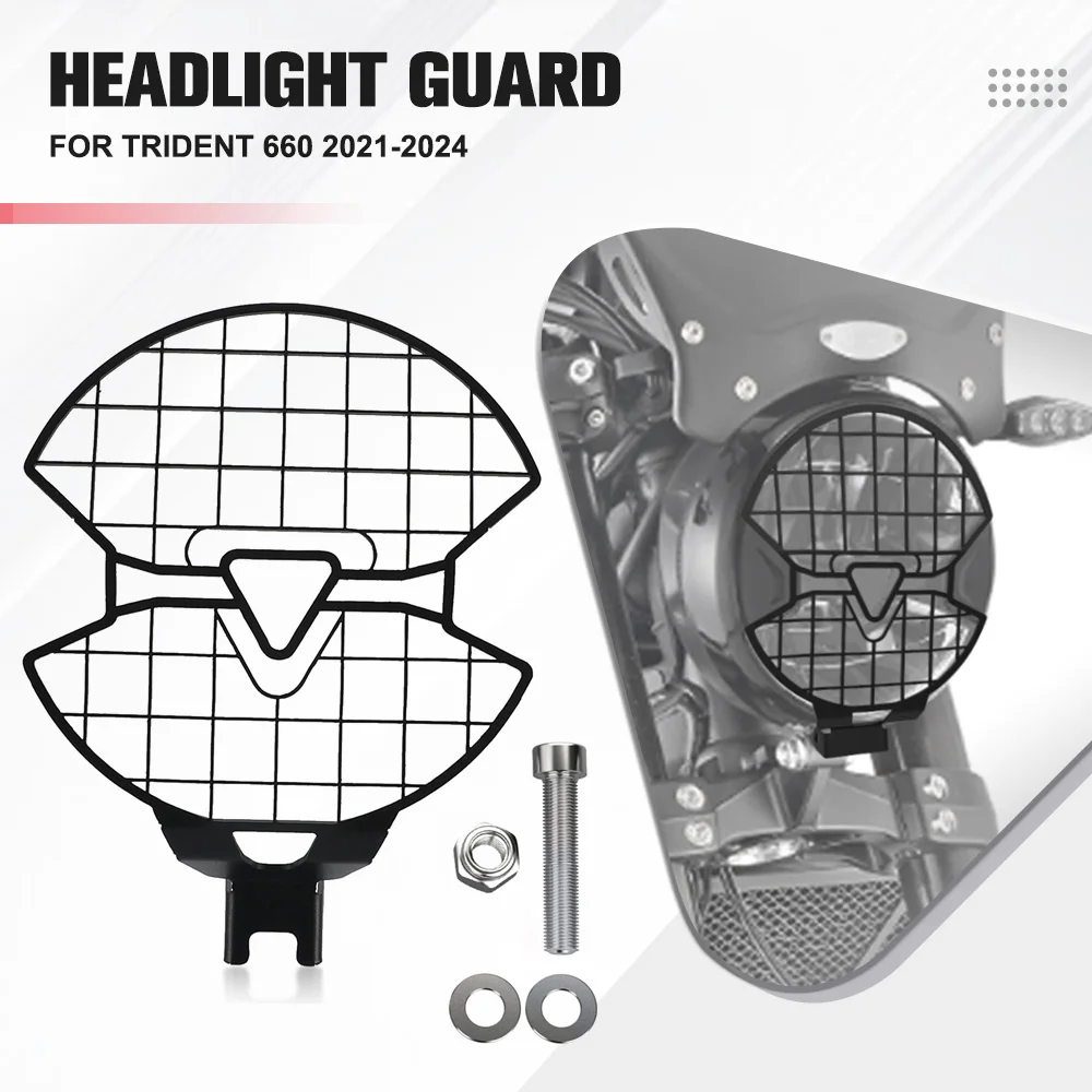 

Motorcycle Accessories For Trident 660 2021-2022-2023-2024 Stainless Steel Headlight Mesh Cover Grill Protector Guard Trident660