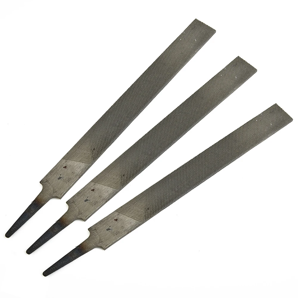 3pcs 6 Inch 150mm Medium Toothed Steel Files Set Without Handle Flat Files Metal Files For Metal Wood Woodworking Craft Tools