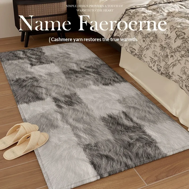 Tappeto per la casa Tappeto da comodino impermeabile spesso di lusso Tappeto da camera da letto Tappetino in peluche lavabile antiscivolo Resistente all'olio Decorazioni per la camera da letto Casa