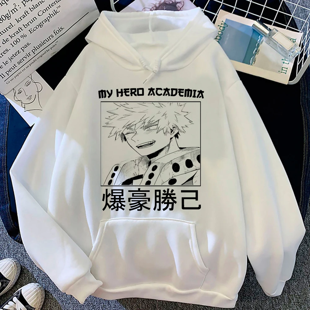 Bakugo-Sudadera con capucha para mujer, top de manga larga harajuku Kawaii, sudaderas japonesas, chándal femenino de los años 90