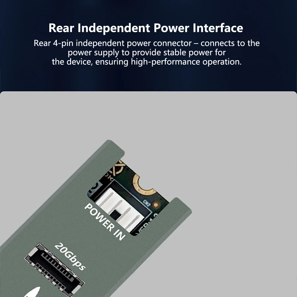 

M.2 for NVMe to Type-E USB 3.2 20G Expansion Card M. 2 M-Key Pcie to Type-E Riser Converter with Aluminum Alloy Case